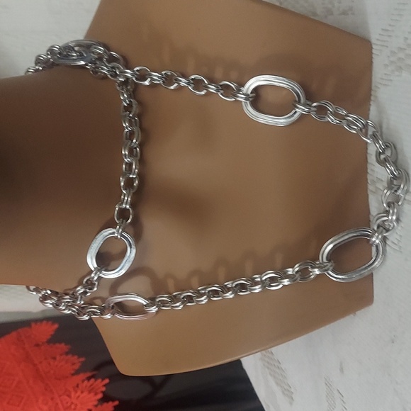 Monet Jewelry - Vintage Monet Chunky Silver Chain Long Necklace 36"